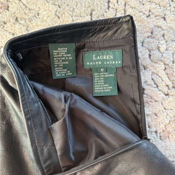 Lauren Ralph Lauren Dresses & Skirts - Lauren Ralph Lauren Black Leather Skirt